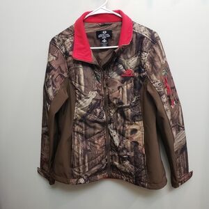 Mossy Oak Break Up Infinity Camo Jacket with Red Accents Size Large Hunting Coat